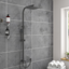 Shower Column Without Matt Black Mixer with Handshower, Multifunction Diverter