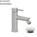 Rubinetto Bidet Miscelatore Monocomando Lavabo Bagno Moderno, con Piletta, Cromato