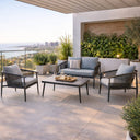 Set salotto da giardino divano 2 posti braccioli e tavolino comfort e relax