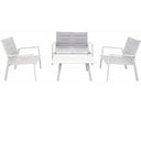 Set salotto da giardino divano poltrone impilabili e tavolino per comfort e relax