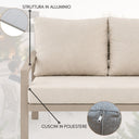 Salotto da Giardino 5 Posti Set Divano Poltrone e Tavolino Struttura in Alluminio Cuscini in Poliestere Sfoderabili
