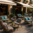 Salotto da giardino 4 posti set divano poltrone e tavolino in rattan sintetico intrecciato