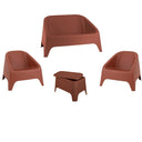 Salotto da giardino 4 posti divano poltrone e tavolino in plastica