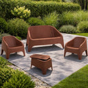 Salotto da giardino esterno divano poltrone e tavolino mobili da esterno