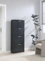 Space-saving Shoe Rack for Entrance 4 Doors Modern Slim in Melamine Wood - Black 63x24x155 cm