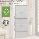 Scarpiera salvaspazio 5 ante a ribalta mobile slim in legno fsc pannello lucido per ingresso o corridoio