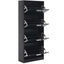 Space-saving Shoe Rack for Entrance 4 Doors Modern Slim in Melamine Wood - Black 63x24x155 cm