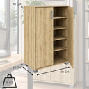 Scarpiera Salvaspazio 2 Ante 4 Ripiani Mobile Porta Scarpe da Interno in Legno Melaminico