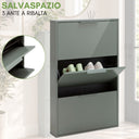 Scarpiera slim 3 ante a ribalta mobile salvaspazio per ingresso o cameretta design moderno