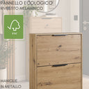 Scarpiera Slim Salvaspazio 3 Ante in Legno Melaminico FSC 65x15x105cm