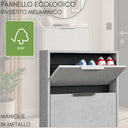 Scarpiera Slim Salvaspazio 3 Ante in Legno Melaminico FSC 65x15x105cm