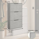 Scarpiera Slim Salvaspazio 3 Ante in Legno Melaminico FSC 65x15x105cm