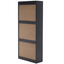 Space-saving Shoe Rack for Entrance 4 Doors Modern Slim in Melamine Wood - Black 63x24x155 cm