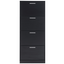 Space-saving Shoe Rack for Entrance 4 Doors Modern Slim in Melamine Wood - Black 63x24x155 cm