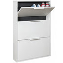 Scarpiera Slim Salvaspazio 3 Ante in Legno Melaminico FSC 65x15x105cm