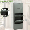 Scarpiera slim salvaspazio 5 ante mobile da ingresso o corridoio design moderno