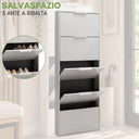 Scarpiera salvaspazio slim 5 ante a ribalta da ingresso corridoio camera da letto