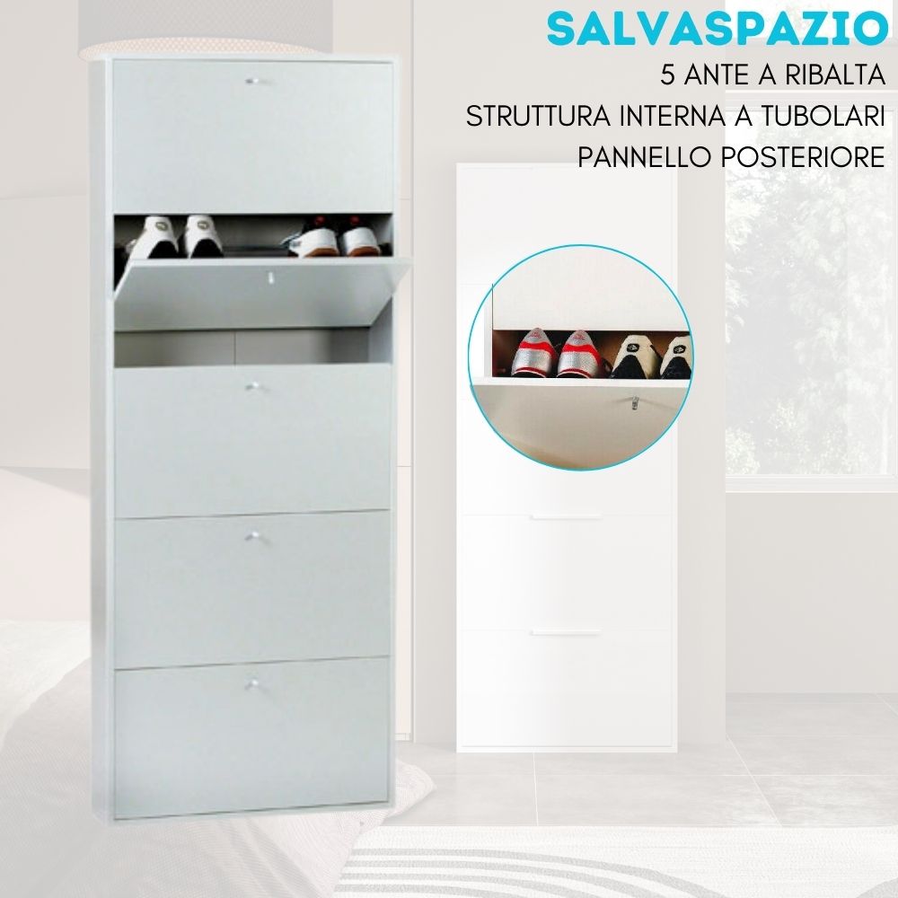 Set 5 Stecche Ferma-Scarpe Per Scarpiera Slim Magik - Compatibile 3,4,5 Ante