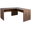 Bureau PC d'angle Table d'ordinateur 2 étagères en bois de chêne 159/138x68x74 cm