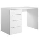 Scrivania Pc Ufficio 4 Cassetti Tavolo Ripiano Porta Compute in Legno FSC Bianco - 110x60x75 cm