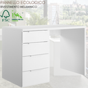 Scrivania Pc Ufficio 4 Cassetti Tavolo Ripiano Porta Compute in Legno FSC Bianco - 110x60x75 cm