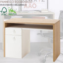 Scrivania Pc Ufficio con Cassetto 1 Anta con Ripiani e Vano Inferiore, Tavolo Computer per Lavoro e Studio, in Legno FSC – cm 110x60x76 Bianco e Rovere