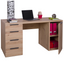 PC Office Desk 4 Drawers 1 Door, Wooden Shelf, Computer Table 146x60x75 cm