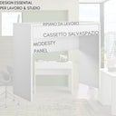 Scrivania Pc Ufficio con Cassetto, Tavolo Computer con Ripiano per Lavoro, Mobile in Legno - Bianco Laccato cm 100x40x81