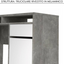 Bureau, table d'ordinateur PC, 1 tiroir et 1 porte avec compartiments en bois Gris et Blanc - 48x110x77