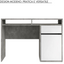 Bureau, table d'ordinateur PC, 1 tiroir et 1 porte avec compartiments en bois Gris et Blanc - 48x110x77