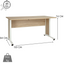 Bureau, table d'ordinateur PC, en Chêne et Bois Blanc - 80x150x74