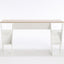 Office Desk Wooden PC Table with Large Shelf 6 Shelves, Modern Design for Home - 137x60x75 cm White and Oak