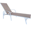 Folding Sun Lounger for Garden, Pool, Sea, in Steel and Textilene with Armrests - 199x68x31h cm Taupe