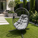 Sedia Sospesa Dondolo a Uovo Poltrona da Giardino Esterno Relax e Comfort per Piscina Terrazzo