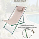 Set 2 Sedia Sdraio Prendisole Pieghevole con Cuscino Schienale in Textilene