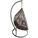 Hanging Chair Rocking Armchair for Outdoor Garden, with Cushions, Egg Seat - Gray