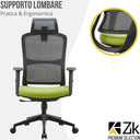 Sedia da ufficio girevole poltrona direzionale con supporto lombare altezza regolabile da scrivania