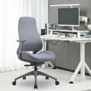 Sedia ufficio poltrona ergonomica girevole con supporto lombare e braccioli