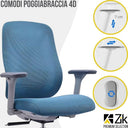 Sedia da ufficio ergonomica girevole con braccioli e supporto lombare da scrivania