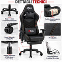 Sedia Gaming Poltrona Ergonomica Girevole con Poggiatesta Braccioli Altezza Regolabile