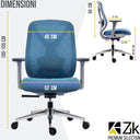 Sedia Ufficio Ergonomica Poltrona da Scrivania Girevole con Braccioli