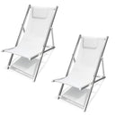 Set 2 Sedia Sdraio Pieghevole Prendisole con Cuscino Struttura Alluminio Comfort & Relax