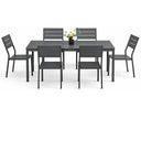 Set Tavolo e Sedie da Pranzo per Giardino Esterno 6 Posti Nero