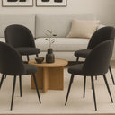 Set 4 Sedia Sala da Pranzo Imbottita Bouclé Poltrona Design Moderno