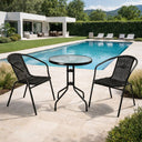 Set tavolo e sedie da giardino esterno mobili bistrot poltrone con braccioli