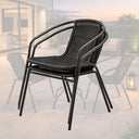 Set Tavolo e Sedie da Esterno Design Bistrot, Metallo e Polyrattan