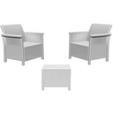 2 Seater Rattan Outdoor Garden Table and Chair Set - White