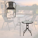 Set Tavolo e Sedie da Esterno Design Bistrot, Metallo e Polyrattan