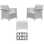 2 Seater Rattan Outdoor Garden Table and Chair Set - White