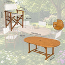 Set Tavolo e Sedie da Giardino da Pranzo 6 Posti in Legno Sedie Regista Pieghevoli Tavolo Allungabile Mobili Esterno